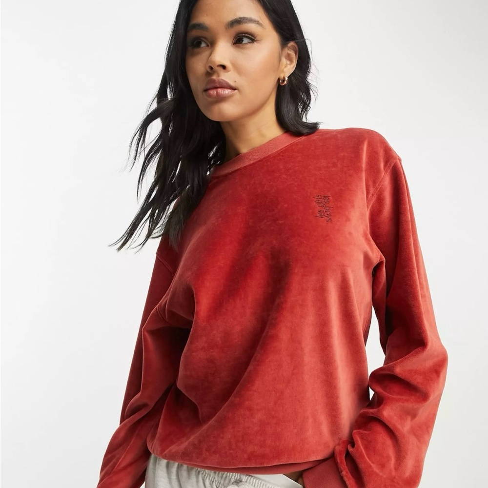 Les Girls Les Boys velour sweatshirt in terracotta